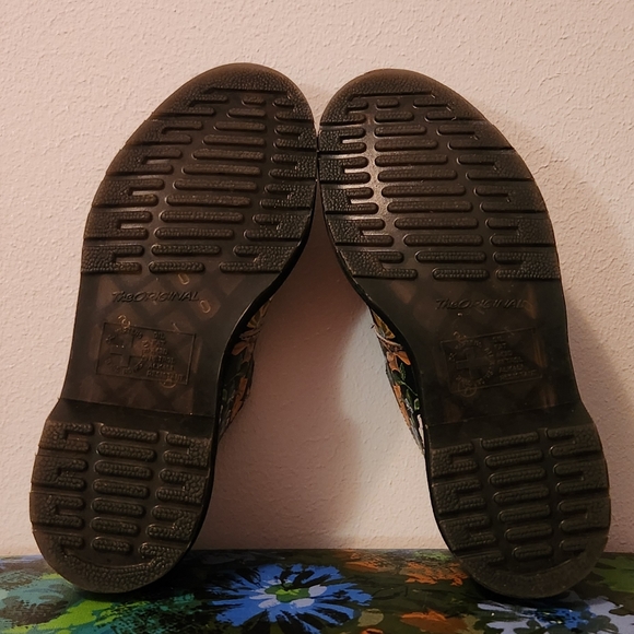 Dr. Martens Black Floral Mary Jane Flats with Buckle - Picture 4 of 5